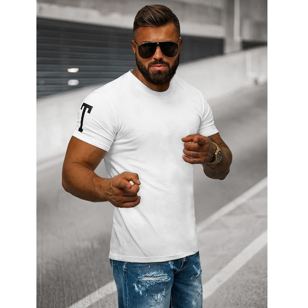 Printed T-shirt Sports - Vit Herrtröja sida