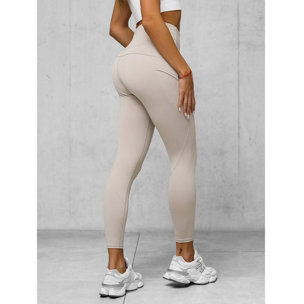 Beige färgade Leggings - Träningsleggings sidan