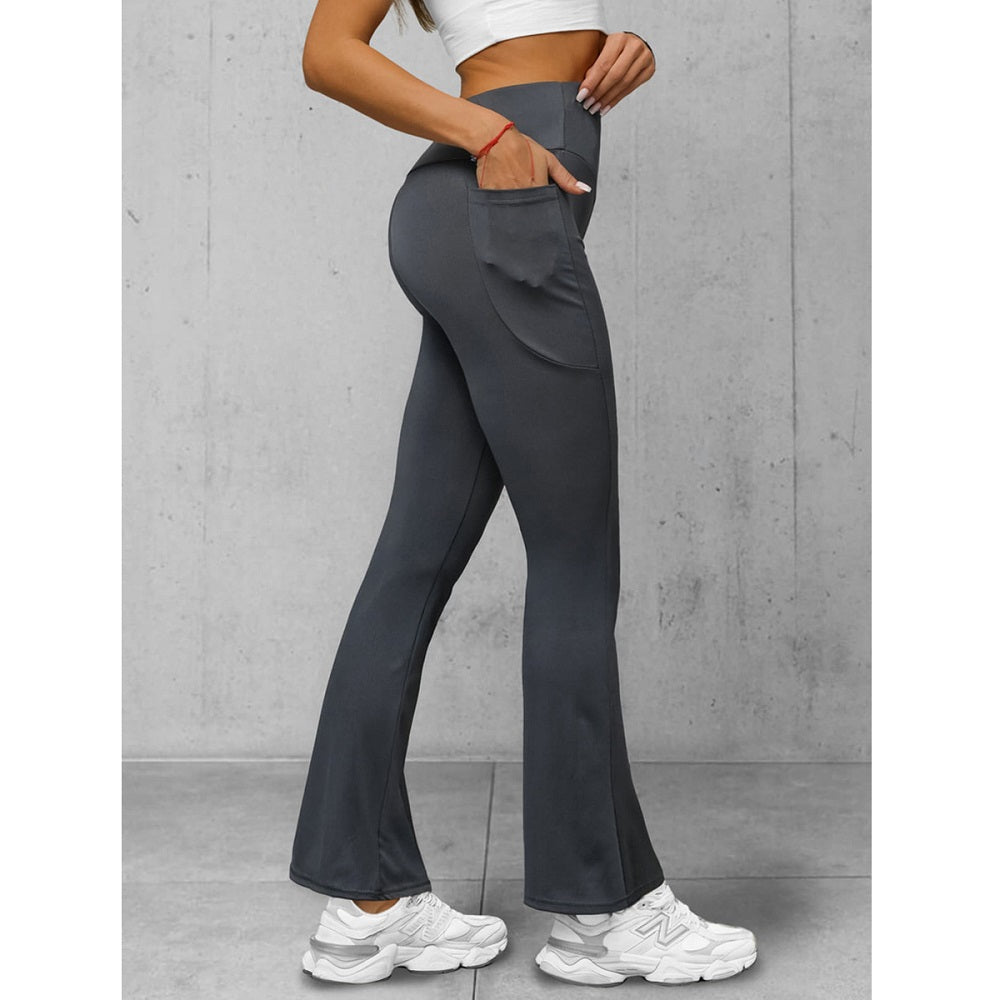 Leggings Grafitgrå med utsvängda ben - Träningsleggings sidan