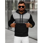 Svart Hoodie - Trefärgad Luvtröja