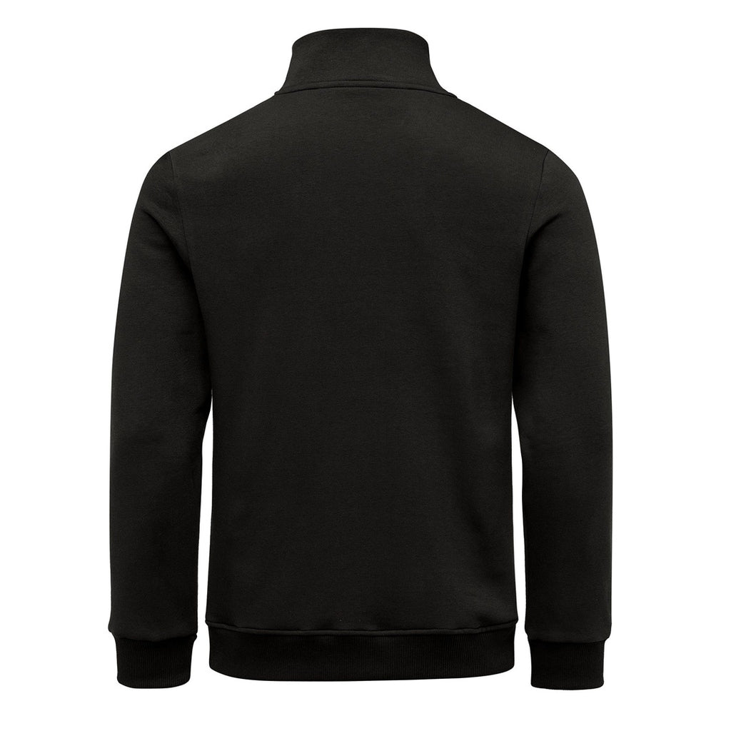 Svart sweatshirt herr från Amaci & Sons med ståkrage – bakifrån