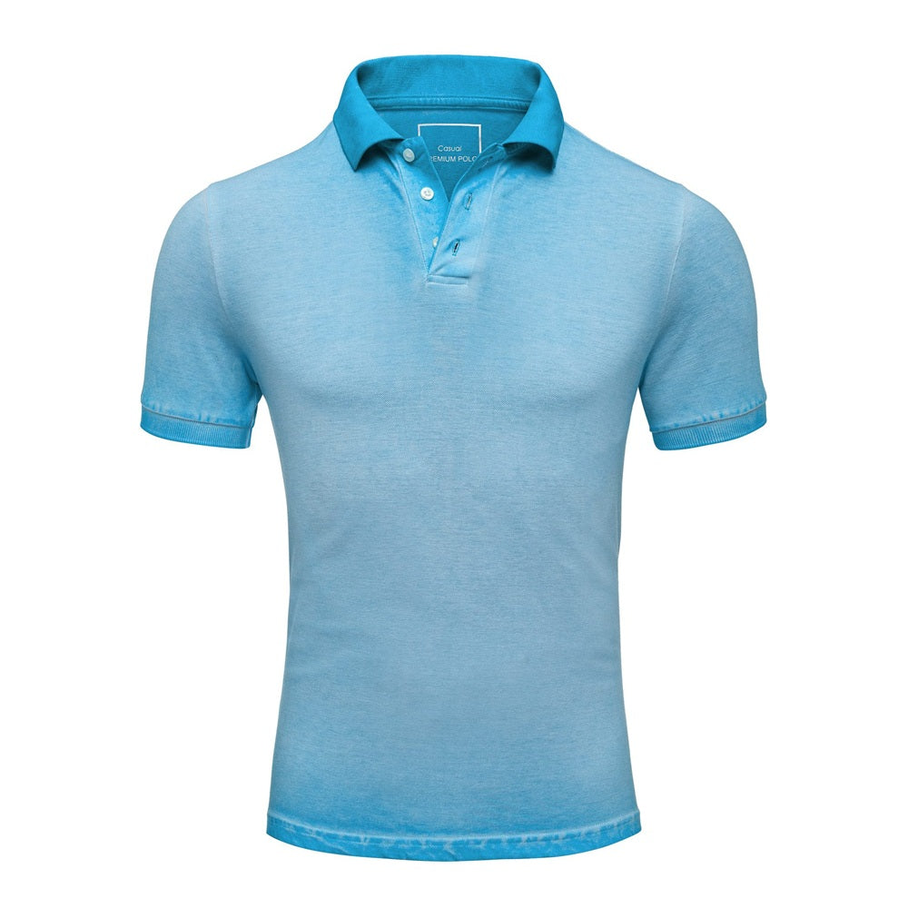 Stilren turkos pikétröja herr