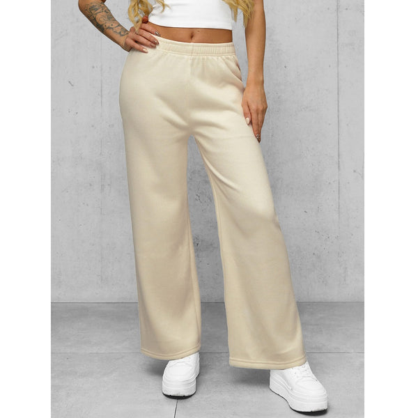 Beige färgade dambyxor - Utsvängd modell framifrån