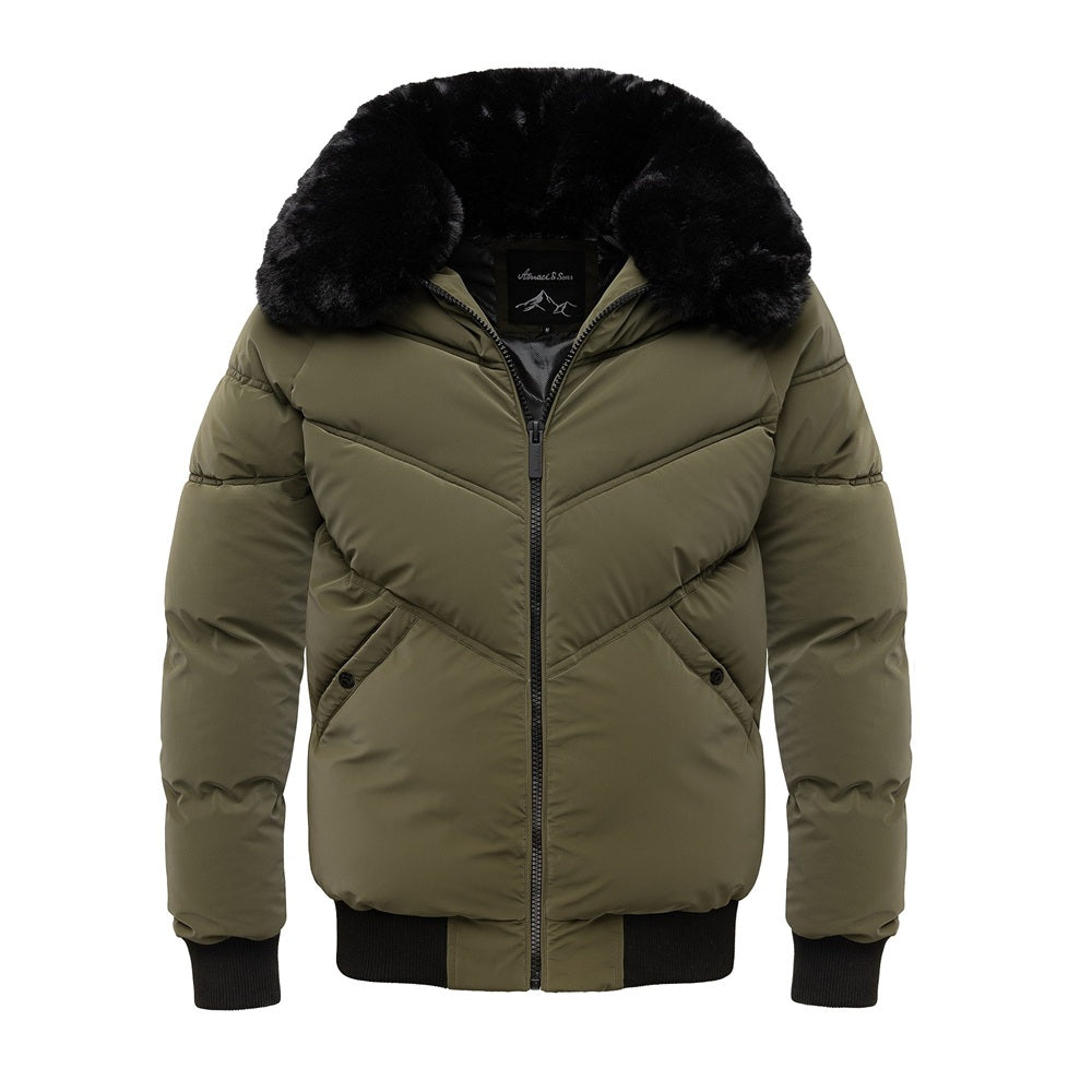 olivgrön herrjacka med krage