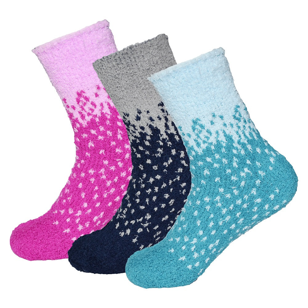 6 par fluffiga och varma dam sockor i härliga färger - fleecestrumpor