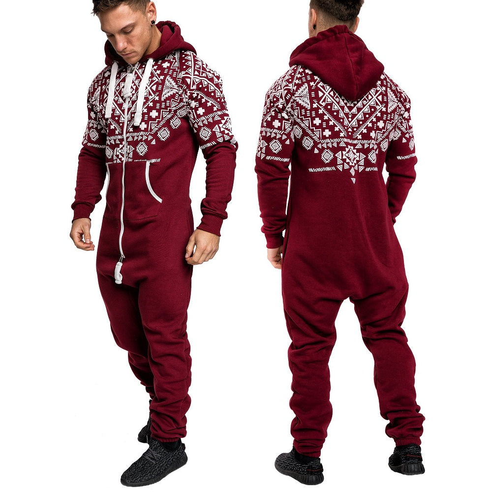 Röd vintage onesie med luva