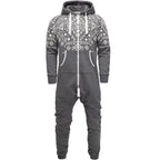 Unisex Vintage onesies - Jumpsuits med luva - grå