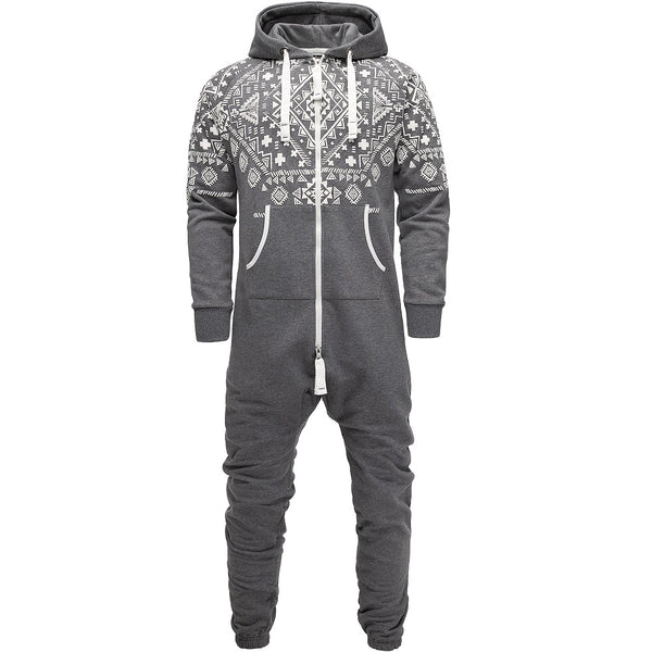 Unisex Vintage onesies - Jumpsuits med luva - grå