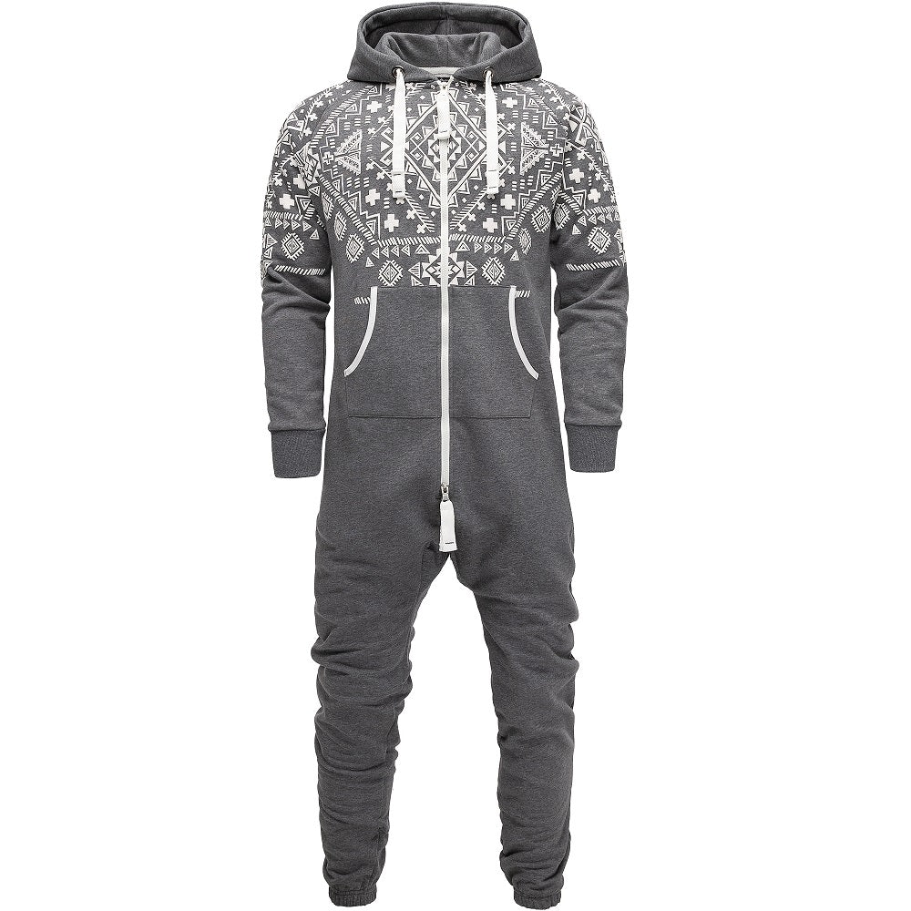Unisex Vintage onesies - Jumpsuits med luva - grå