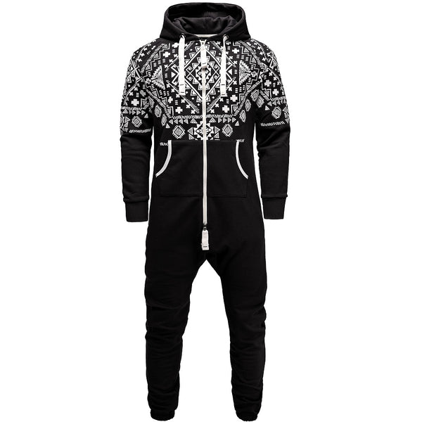 Unisex Vintage onesies - Jumpsuits med luva - svart