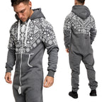 Grå vintage onesie med luva