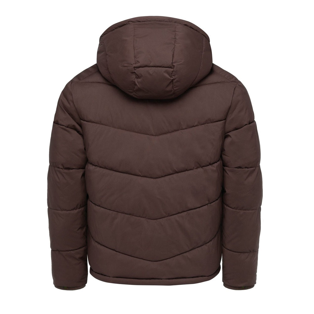 Vinterjacka Amaci & Sons - Brun vadderad herrjacka Bakifrån