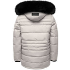Grå parkas vinterjacka från Amaci & Sons bakifrån