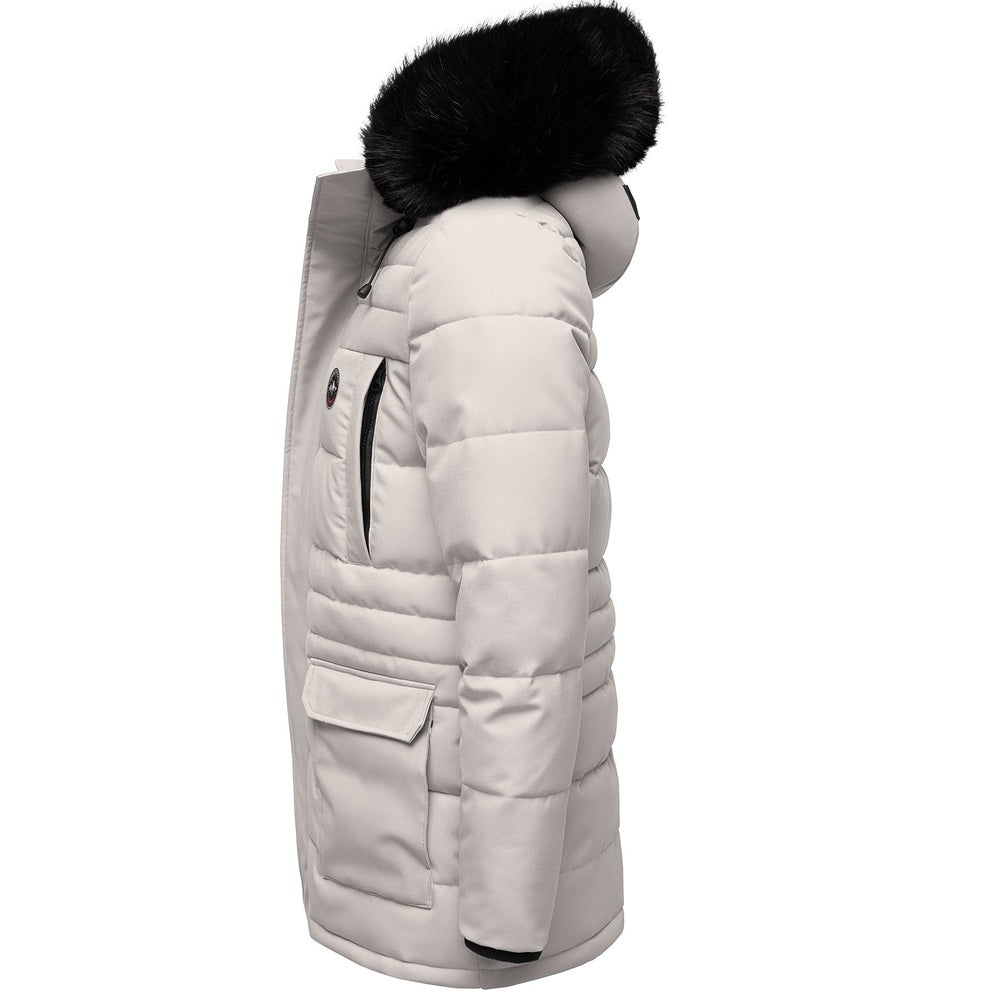 Grå parkas vinterjacka från Amaci & Sons från sidan