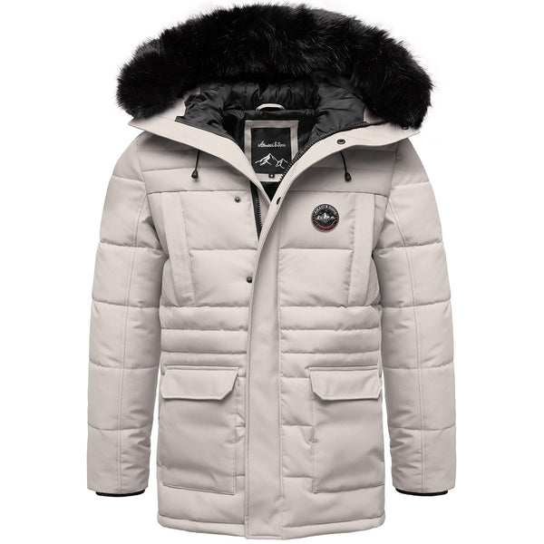 Grå parkas vinterjacka från Amaci & Sons
