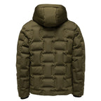 Grön vinterjacka vindtät bakifrån