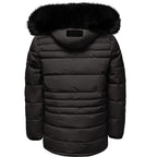 Svart parkas herr - vinterjacka bakifrån