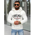 Vit Hoodie Chicago - Luvtröja Herr