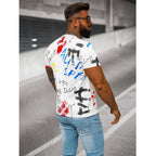 T-shirt herr - Vit med designtryck bakifrån