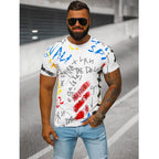 T-shirt herr - Vit med designtryck framifrån