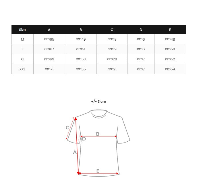 T-shirt herr - Vit med designtryck storlekstabell