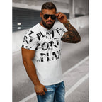 Vit t-shirt med svart tryck - Herr sidan