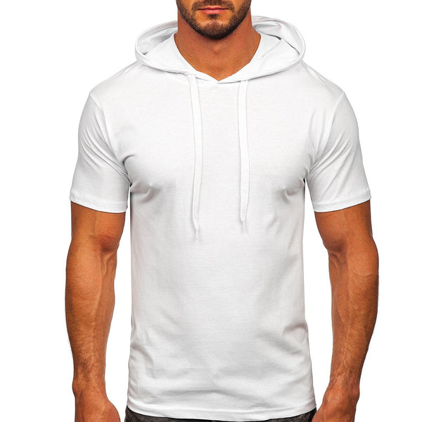 Vit T-shirt med luva