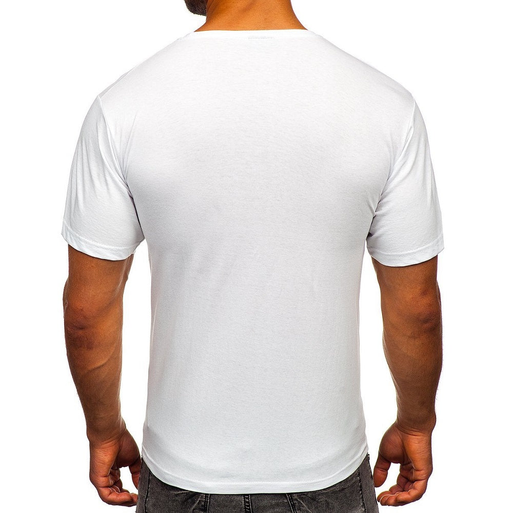 Vit kortärmad tröja herr - T-shirt med tryck bakifrån