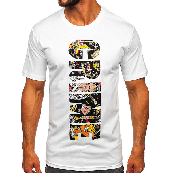 Vit t-shirt CRIME - Herrtröja framifrån