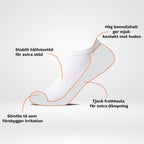 Vit ankelstrumpa med frottésula, sömlös tå och stabilt hälstöd