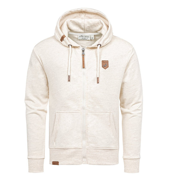 Zip hoodies herr i melerande färger - 6 färgval Beige