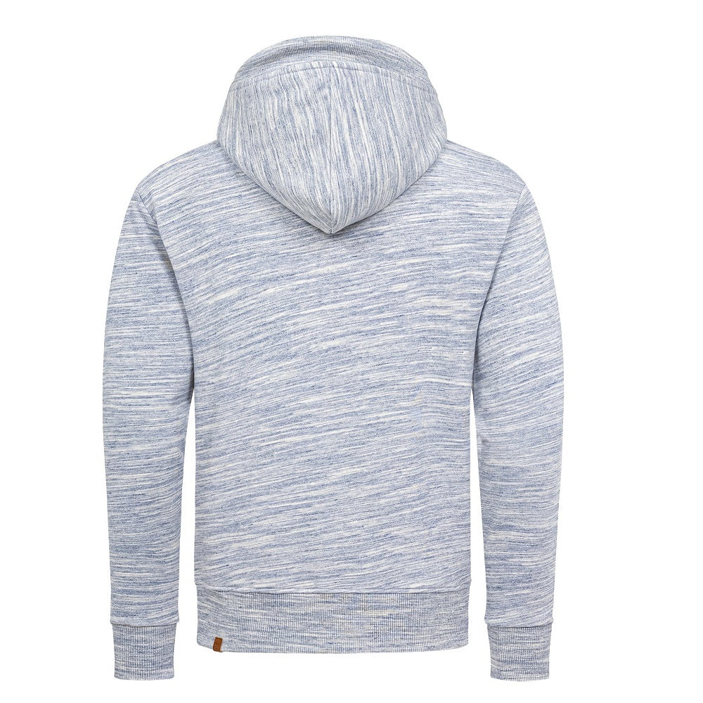 Zip hoodies herr i melerande färger - 6 färgval Blå bakifrån
