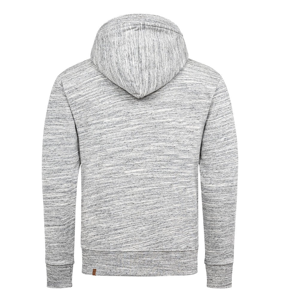 Zip hoodies herr i melerande färger - 6 färgval Grå bakifrån
