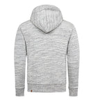 Zip hoodies herr i melerande färger - 6 färgval Grå bakifrån