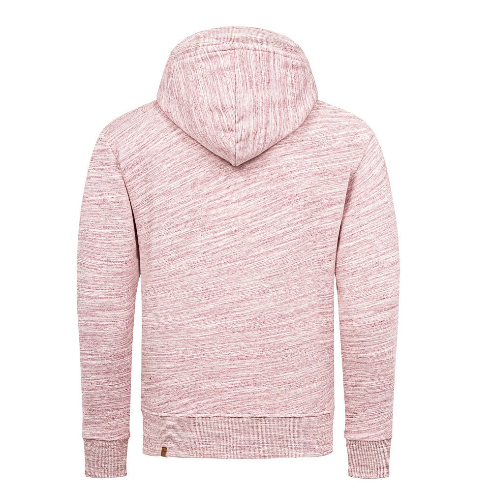 Zip hoodies herr i melerande färger - 6 färgval Röd bakifrån