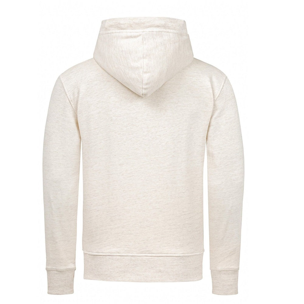 Zip hoodie för herr - Beige herrtröja med dragkedja och luva bakifrån