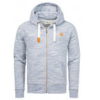 Zip hoodie herr - Blå huvtröja med dragkedja