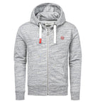 Ljusgrå zip hoodie herr - Huvtröja med dragkedja