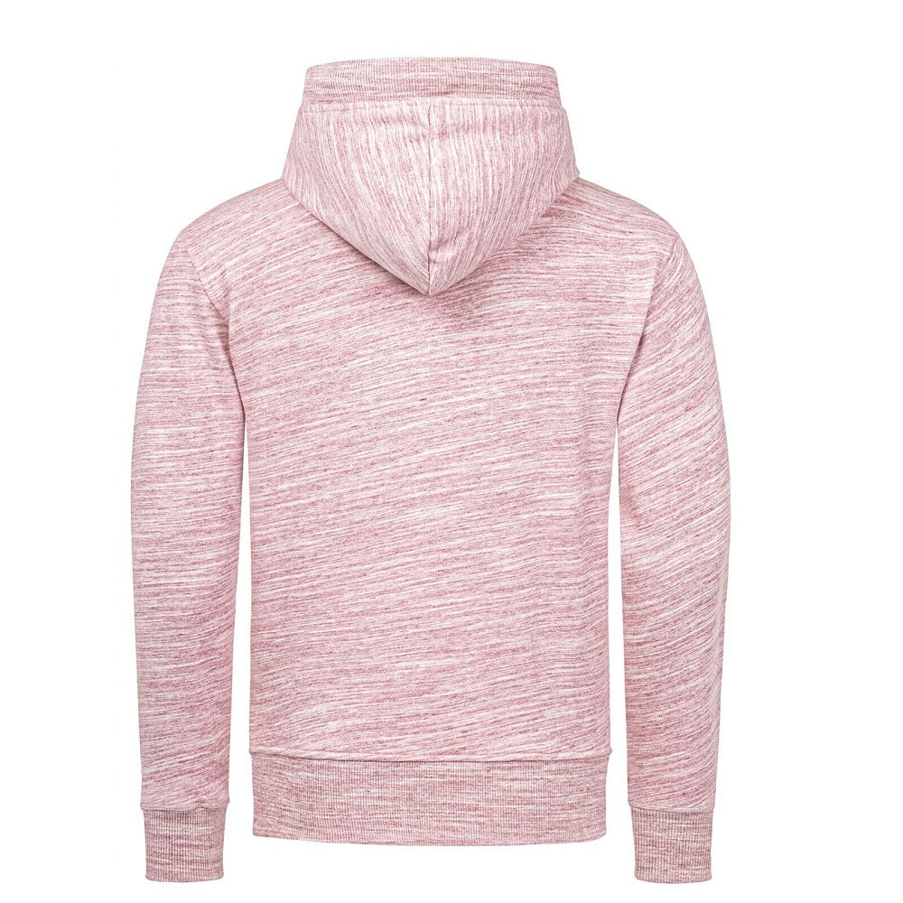 Herr Zip Hoodie i en härlig vinröd melange färg - Huvtröja bakifrån