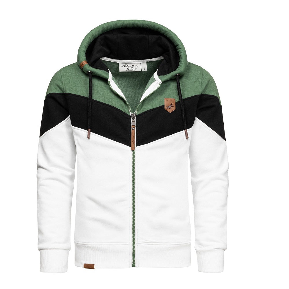 Zip Hoodies Herr - Flerfärgade huvtröjor grön framifrån