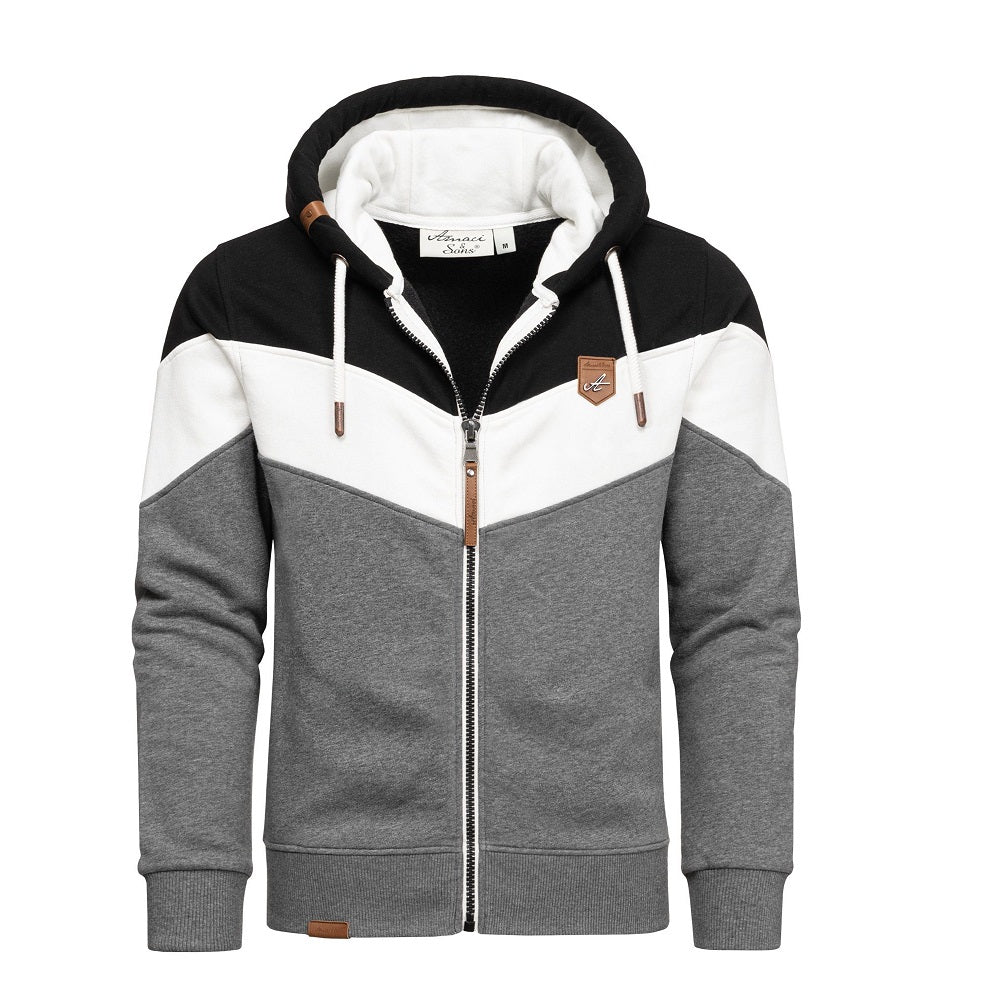 Zip Hoodies Herr - Flerfärgade huvtröjor svart framifrån