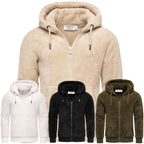 Zip fleece hoodie herrtröja med fleece