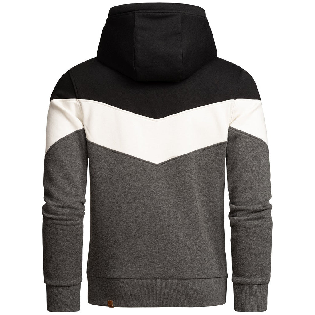 Flerfärgad hoodie svart/vit/mörkgrå