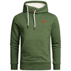 Amaci & Sons grön hoodie herr med fodrad luva N4054
