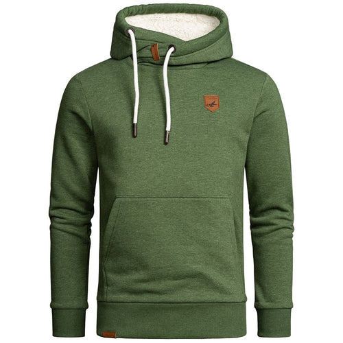 Amaci & Sons grön hoodie herr med fodrad luva N4054