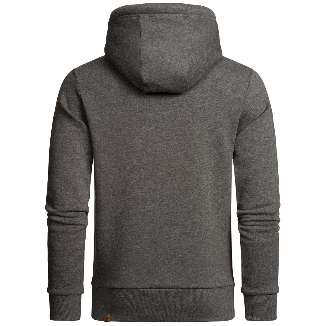Hoodie Herr - Stilren mörkgrå huvtröja