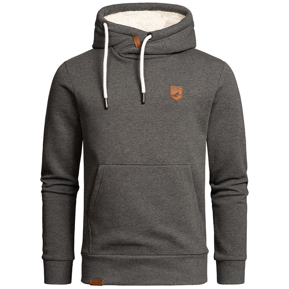 Hoodie Herr - Stilren mörkgrå huvtröja
