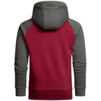 Amaci & Sons Vinröd Grå Hoodie Herr