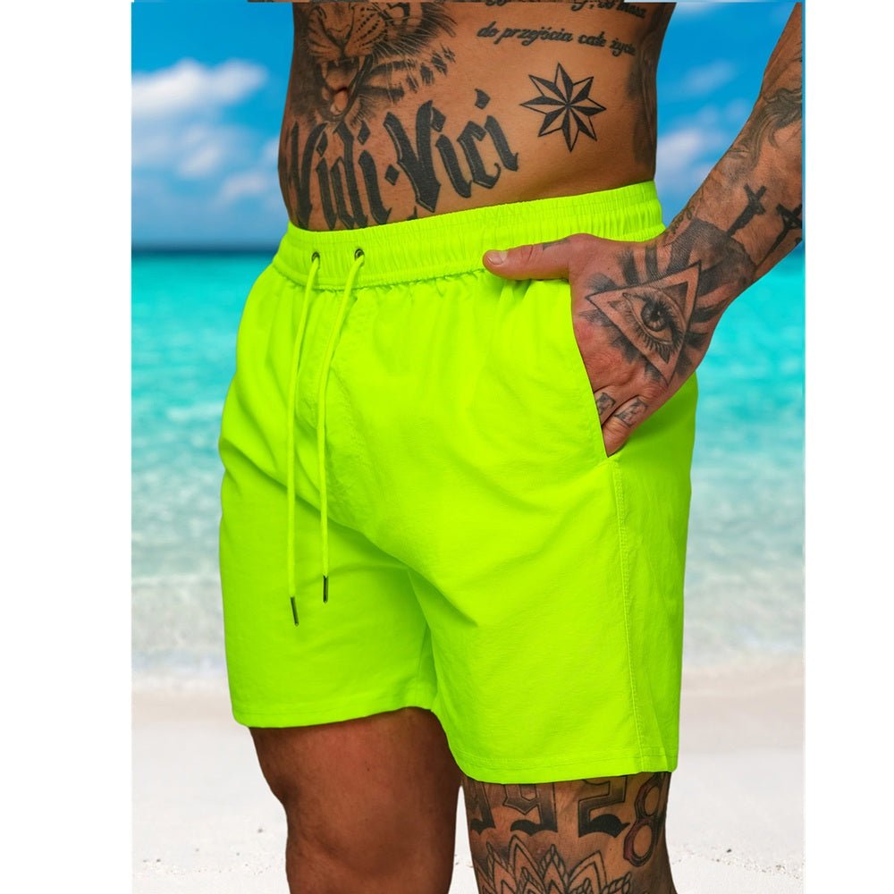 Billiga badshorts herr - neongula