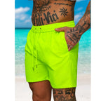 Billiga badshorts herr - neongula